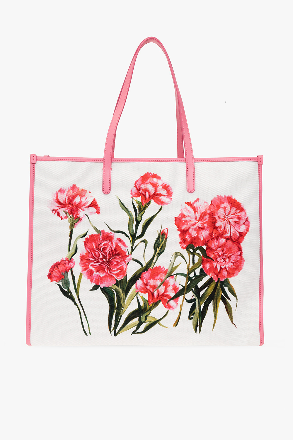 トートバッグ Dolce & Gabbana SS25 FLOWERS SHOPPER (BB2274 AI354HA5KT) White Shopper bag with floral motif Dolce & Gabbana